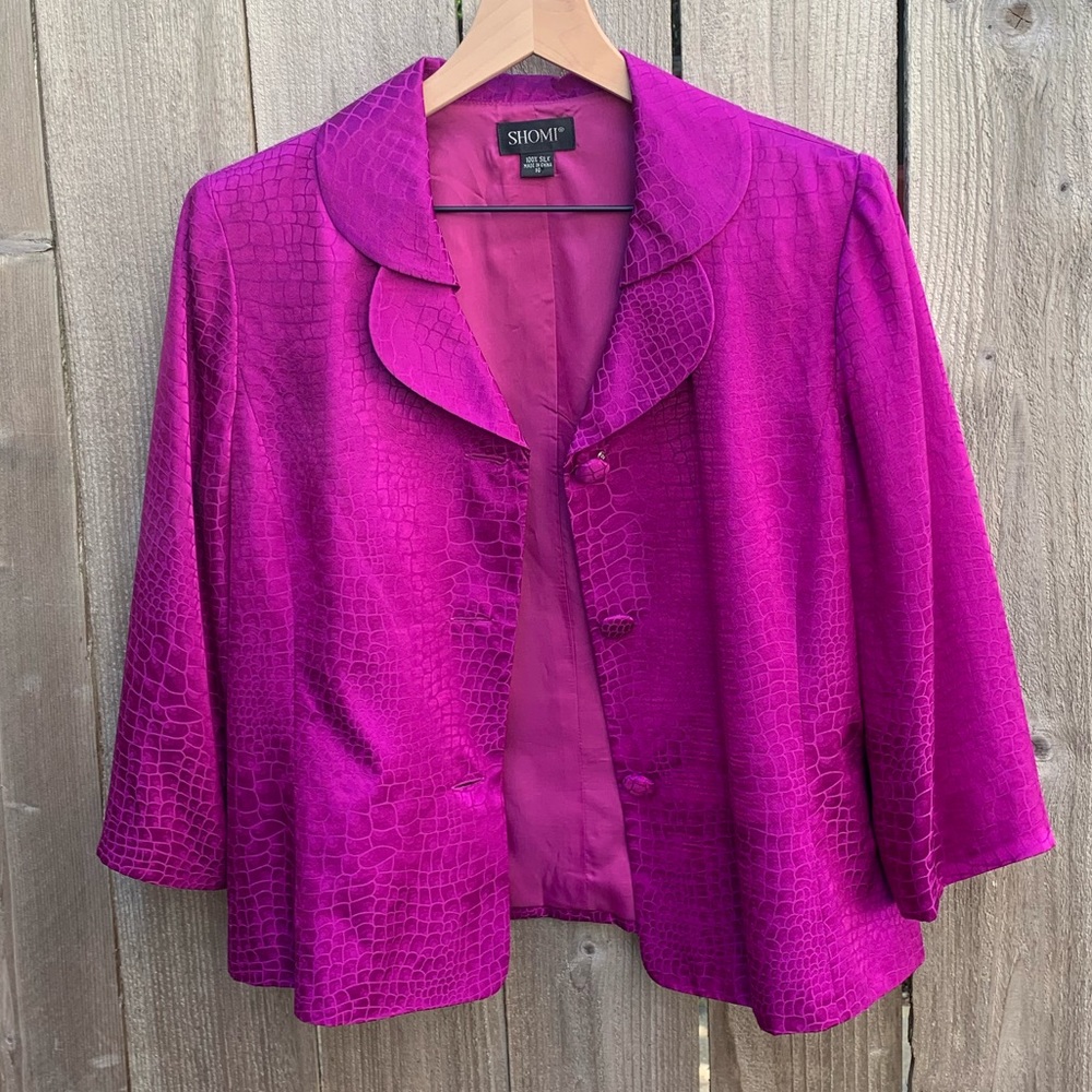 VINTAGE 90s snakeskin print silk blazer